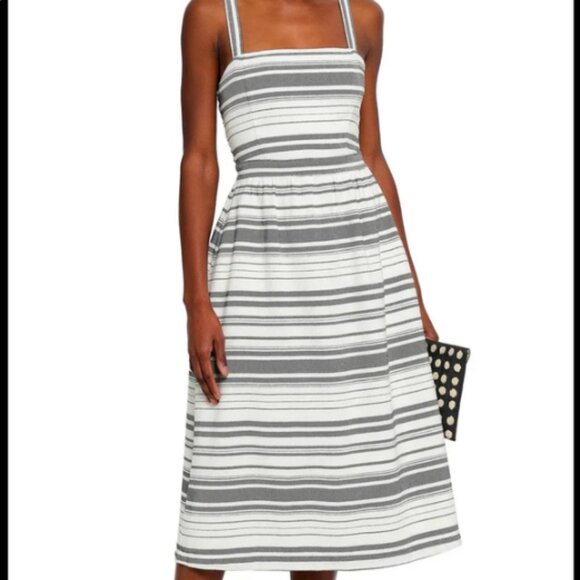JOIE Cabeza Striped Cotton Midi Stripe Sundress Pockets Tie Back Retail $348.00 - Picture 3 of 16